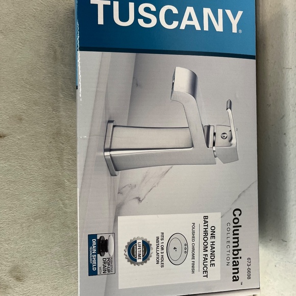NIB Tuscany Coumbiana Collection Single Handle Faucet Polished Chrome Finish - Picture 2 of 8